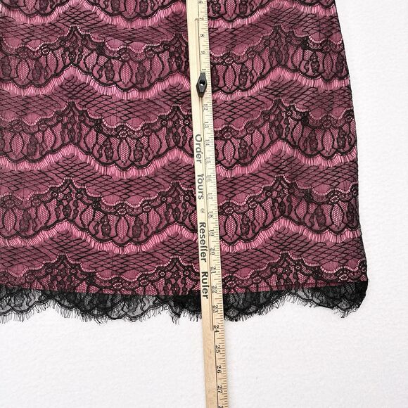 Rickie Freeman Teri Jon Skirt Size 12 Pink Silk Lace Whimsigoth Goth Fairycore - Picture 9 of 9